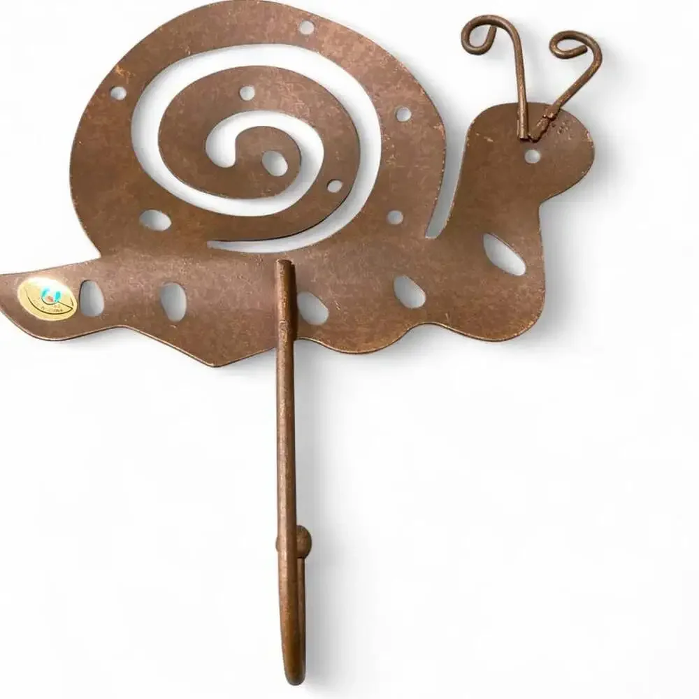 Set of 3 Rustic Metal Snail Wall Hooks